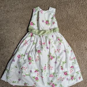 Girls Floral Dress With Sash